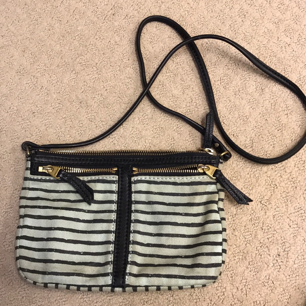 fossil crossbody mint and black envelope purse